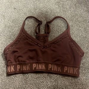 PINK victoria's secret maroon cheetah print sports bra size xs